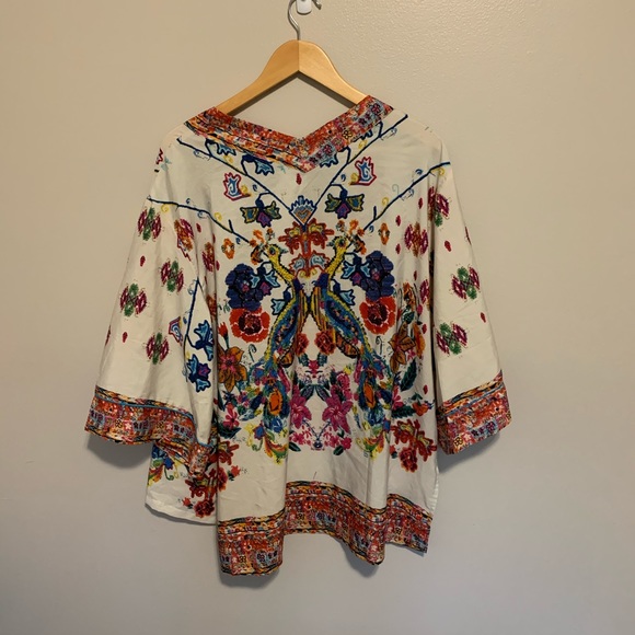 Floral open front blouse - Picture 4 of 4